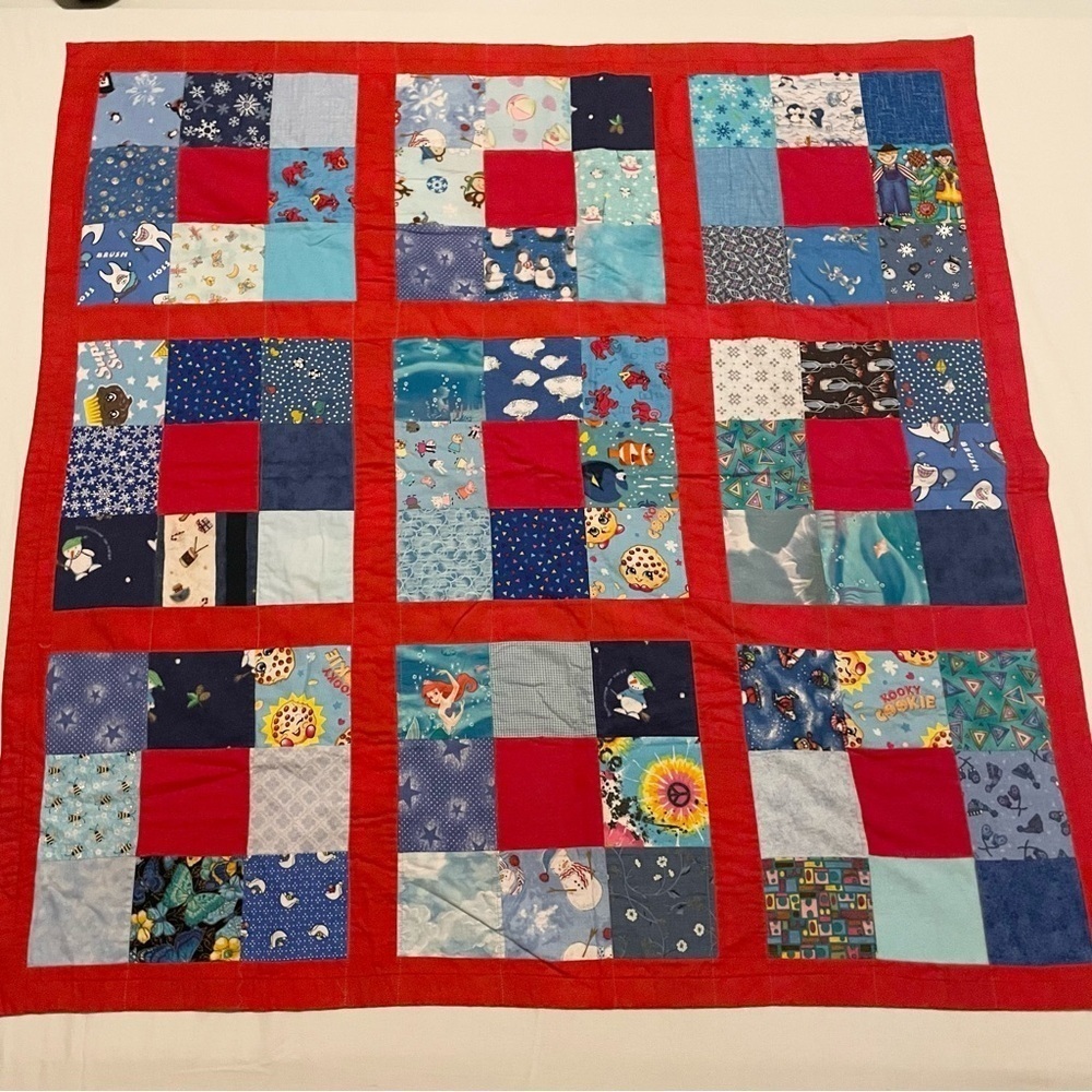 Patchwork Quilt Homemade Smurfs Little Mermaid Clifford